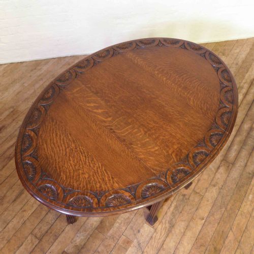 OAK GATELEG TABLE WITH REEDED LEGS - ADDITIONAL PHOTO 3