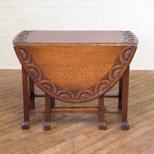 OAK GATELEG TABLE WITH REEDED LEGS - ADDITIONAL PHOTO 5
