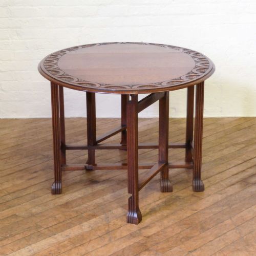 OAK GATELEG TABLE WITH REEDED LEGS - ADDITIONAL PHOTO 8