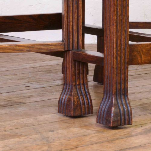 OAK GATELEG TABLE WITH REEDED LEGS - ADDITIONAL PHOTO 9