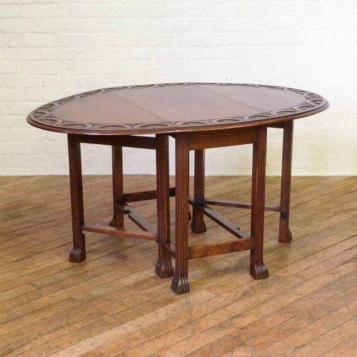 OAK GATELEG TABLE WITH REEDED LEGS - ADDITIONAL PHOTO 4
