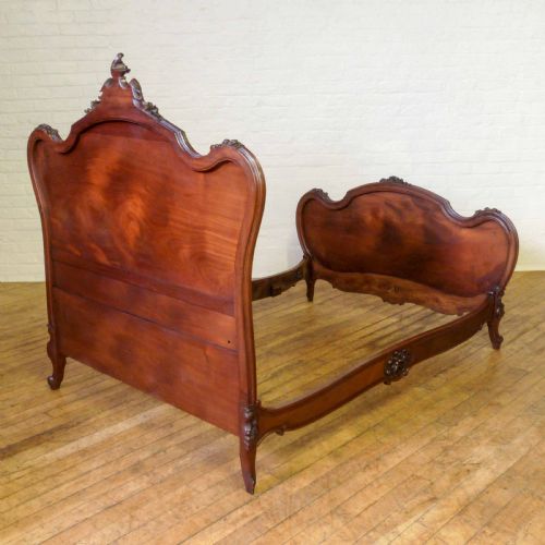 FRENCH CARVED WALNUT BED - ADDITIONAL PHOTO 2