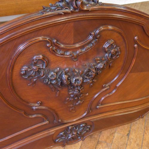 FRENCH CARVED WALNUT BED - ADDITIONAL PHOTO 4