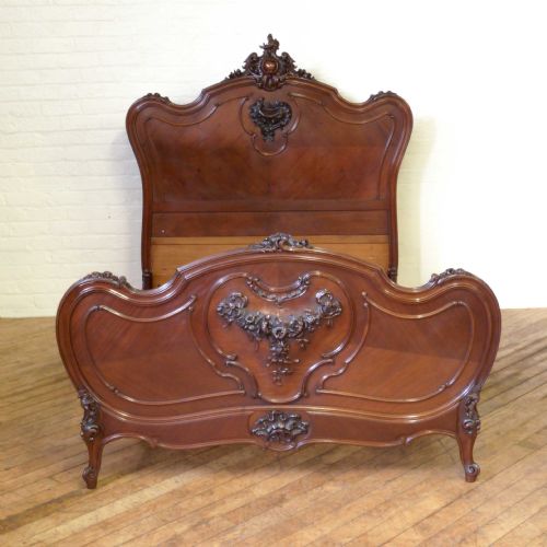 FRENCH CARVED WALNUT BED - ADDITIONAL PHOTO 6