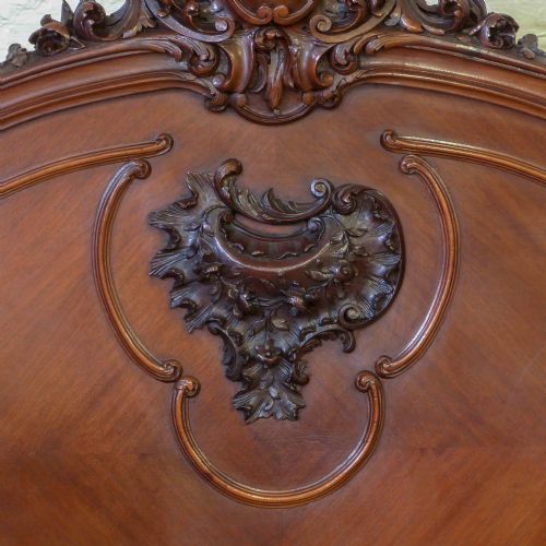 FRENCH CARVED WALNUT BED - ADDITIONAL PHOTO 8
