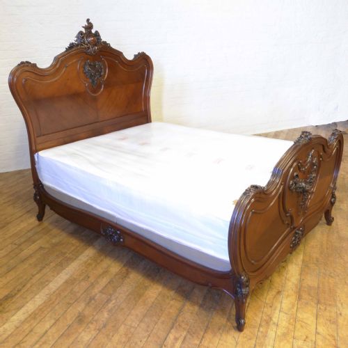 FRENCH CARVED WALNUT BED - ADDITIONAL PHOTO 14