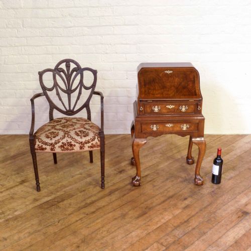 EDWARDIAN WALNUT BUREAU - ADDITIONAL PHOTO 2
