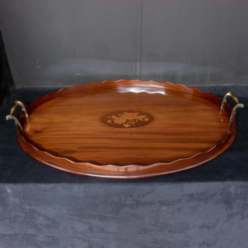 edwardian mahogany drinks tray - CATEGORY: ANTIQUE MISCELLANEOUS - DATED EDWARDIAN