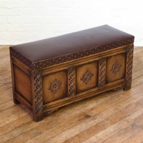 english oak log bin - CATEGORY: ANTIQUE FIREPLACES - DATED 1920