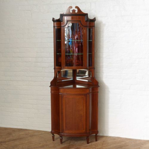 edwardian mahogany corner cupboard - CATEGORY: ANTIQUE CUPBOARDS - DATED EDWARDIAN