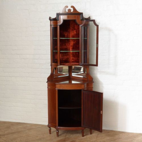 EDWARDIAN MAHOGANY CORNER CUPBOARD - ADDITIONAL PHOTO 1