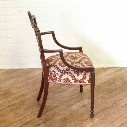 PAIR OF EDWARDIAN MAHOGANY ARMCHAIRS - ADDITIONAL PHOTO 2