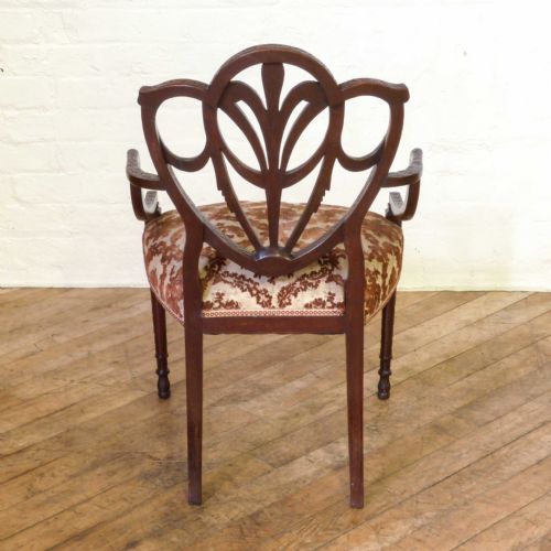PAIR OF EDWARDIAN MAHOGANY ARMCHAIRS - ADDITIONAL PHOTO 5