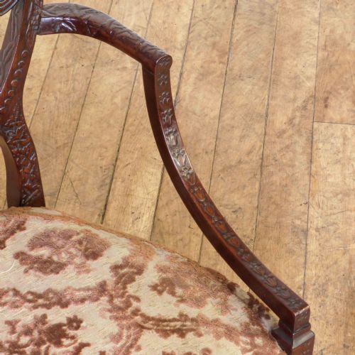 PAIR OF EDWARDIAN MAHOGANY ARMCHAIRS - ADDITIONAL PHOTO 7