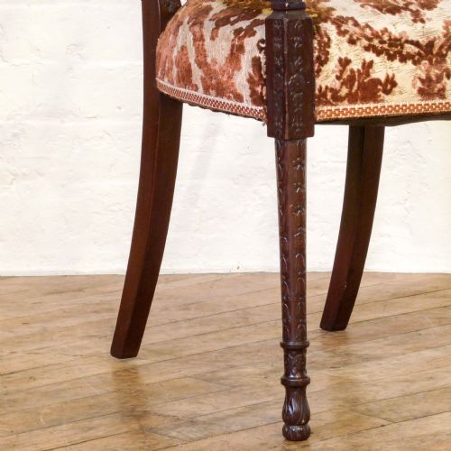PAIR OF EDWARDIAN MAHOGANY ARMCHAIRS - ADDITIONAL PHOTO 11