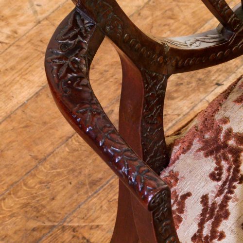 PAIR OF EDWARDIAN MAHOGANY ARMCHAIRS - ADDITIONAL PHOTO 14
