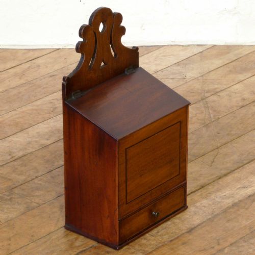 georgian mahogany saltcandle box - CATEGORY: ANTIQUE BOXES - DATED 1800