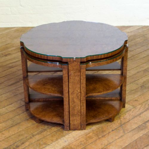 ART DECO WALNUT NEST OF TABLES - ADDITIONAL PHOTO 1