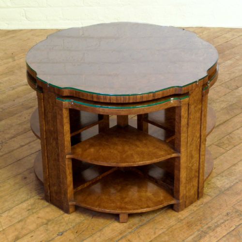 ART DECO WALNUT NEST OF TABLES - ADDITIONAL PHOTO 2
