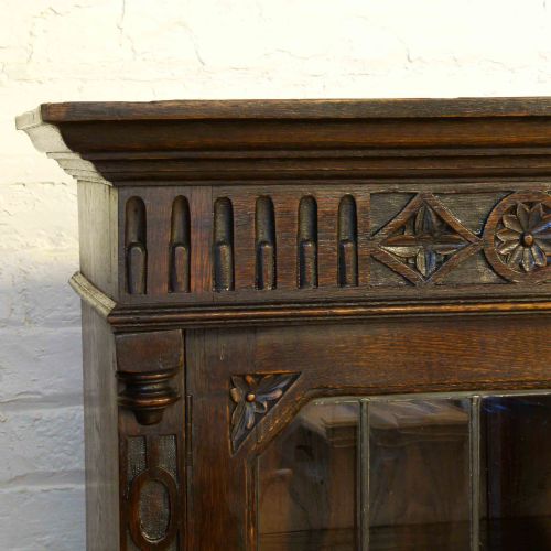 JACOBEAN STYLE OAK BOOKCASE - ADDITIONAL PHOTO 1