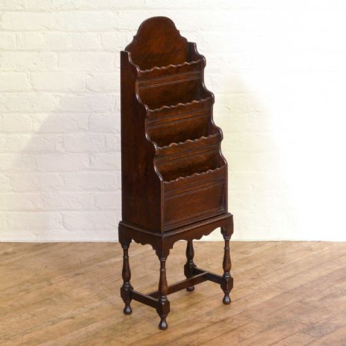 oak magazine rack - CATEGORY: ANTIQUE MISCELLANEOUS - DATED 1920