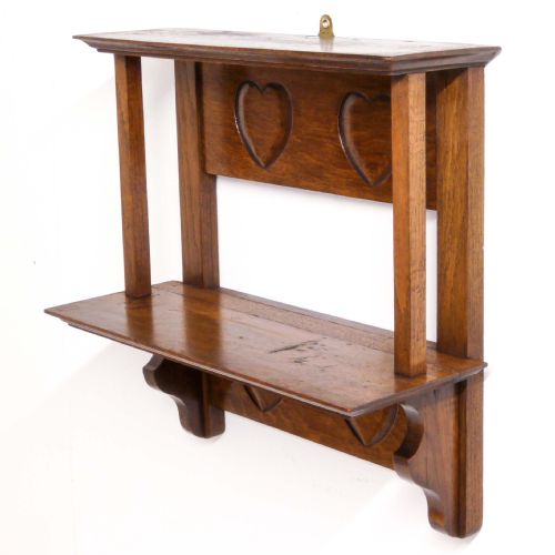 arts crafts oak shelf - CATEGORY: ANTIQUE MISCELLANEOUS - DATED VICTORIAN