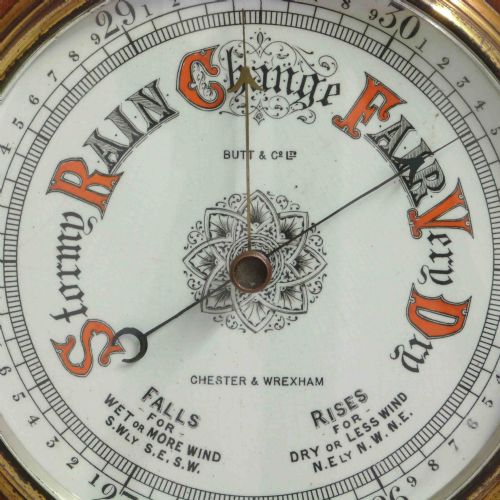 EDWARDIAN OAK ANEROID BAROMETER - ADDITIONAL PHOTO 2
