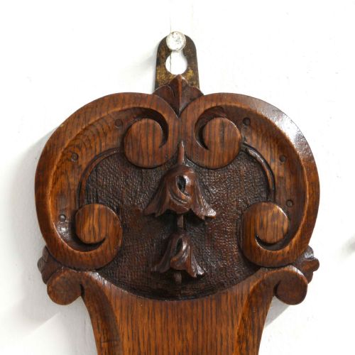 EDWARDIAN OAK ANEROID BAROMETER - ADDITIONAL PHOTO 8