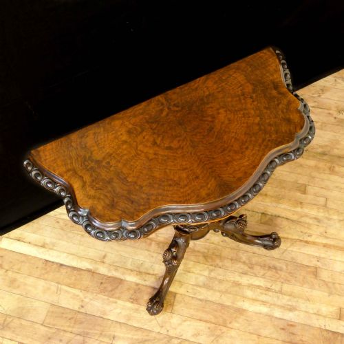 VICTORIAN WALNUT CARD TABLE - ADDITIONAL PHOTO 2