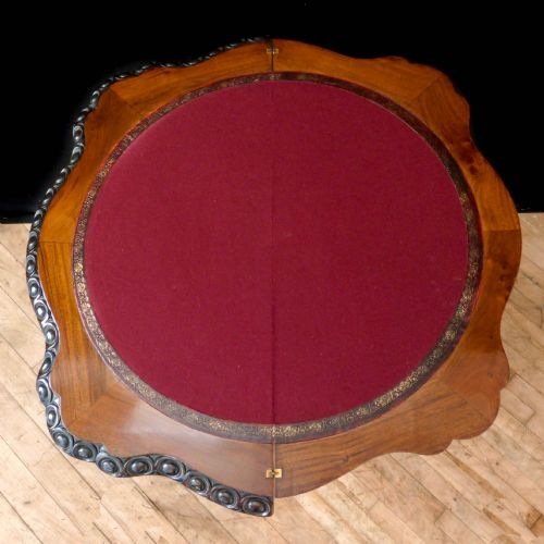 VICTORIAN WALNUT CARD TABLE - ADDITIONAL PHOTO 3