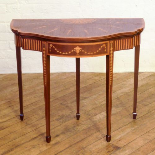 EDWARDIAN SHERATON STYLE MAHOGANY CARD TABLE - ADDITIONAL PHOTO 1