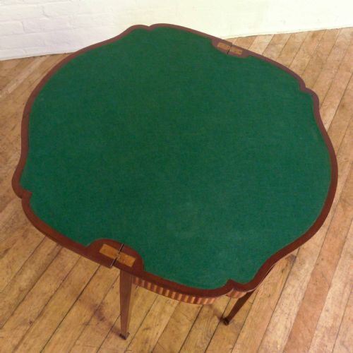 EDWARDIAN SHERATON STYLE MAHOGANY CARD TABLE - ADDITIONAL PHOTO 4