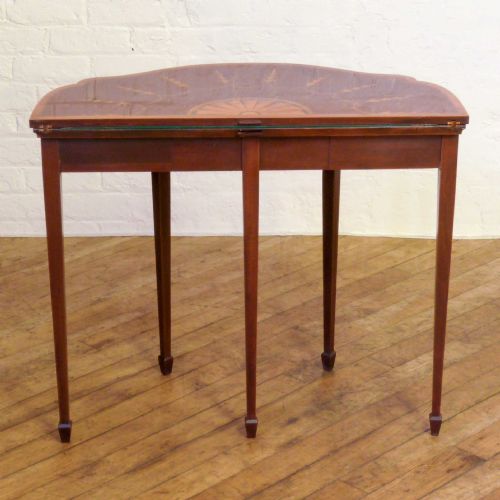 EDWARDIAN SHERATON STYLE MAHOGANY CARD TABLE - ADDITIONAL PHOTO 12