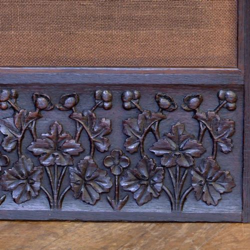 VICTORIAN OAK FRAMED TAPESTRY SCREEN - ADDITIONAL PHOTO 4