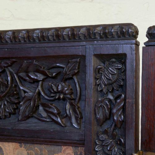 VICTORIAN OAK FRAMED TAPESTRY SCREEN - ADDITIONAL PHOTO 5