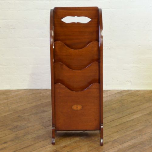 EDWARDIAN MAHOGANY NEWSPAPER RACK - ADDITIONAL PHOTO 2