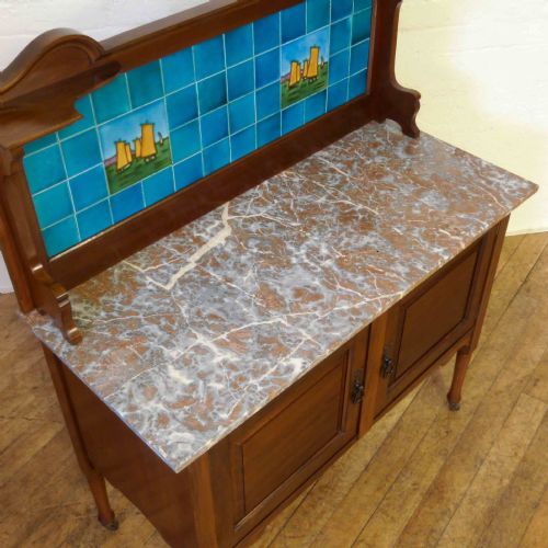 EDWARDIAN WALNUT WASHSTAND - ADDITIONAL PHOTO 5