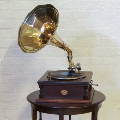 WINDUP BRASS HORNED GRAMOPHONE - ADDITIONAL PHOTO 9