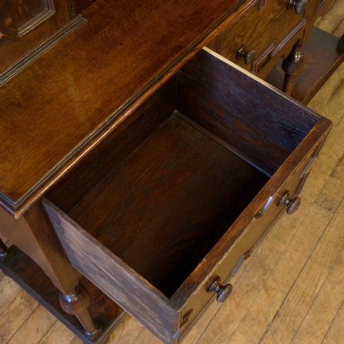 LARGE VICTORIAN JACOBEAN STYLE OAK DRESSER - ADDITIONAL PHOTO 8