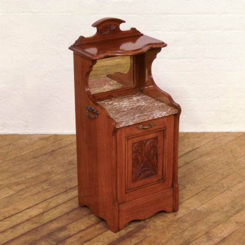 edwardian walnut coal purdonium - CATEGORY: ANTIQUE FIREPLACES - DATED EDWARDIAN