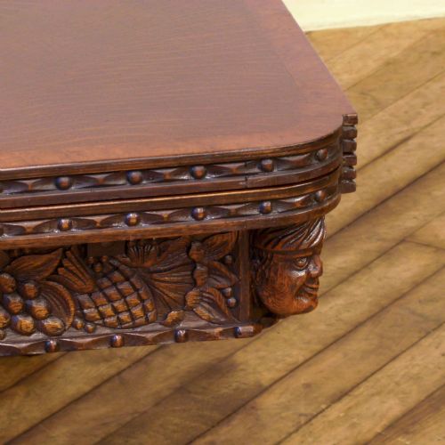 ENGLISH OAK REFECTORY TABLE WITH LION CARVINGS - ADDITIONAL PHOTO 14