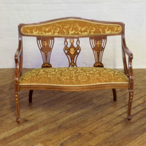 EDWARDIAN MAHOGANY INLAID SOFA - ADDITIONAL PHOTO 1