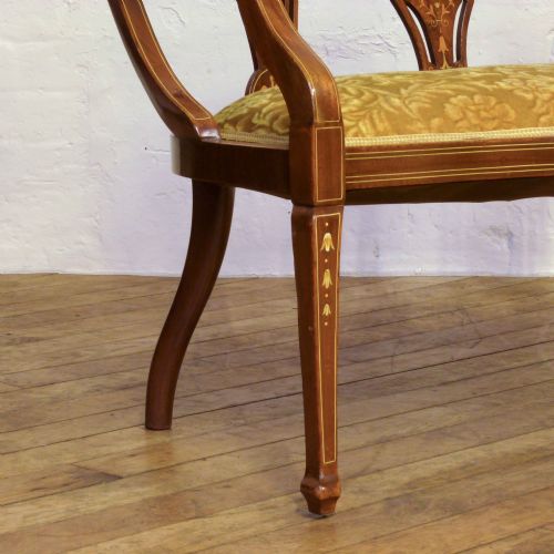 EDWARDIAN MAHOGANY INLAID SOFA - ADDITIONAL PHOTO 4
