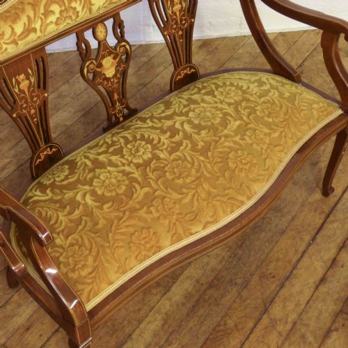 EDWARDIAN MAHOGANY INLAID SOFA - ADDITIONAL PHOTO 5