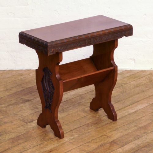 edwardian mahogany book racktable - CATEGORY: ANTIQUE TABLES - DATED EDWARDIAN