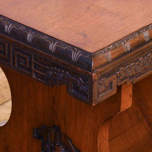 EDWARDIAN MAHOGANY BOOK RACKTABLE - ADDITIONAL PHOTO 1