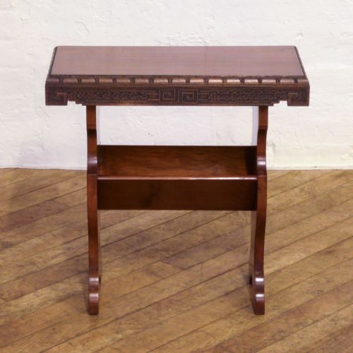 EDWARDIAN MAHOGANY BOOK RACKTABLE - ADDITIONAL PHOTO 3