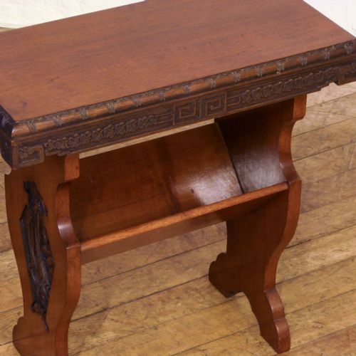 EDWARDIAN MAHOGANY BOOK RACKTABLE - ADDITIONAL PHOTO 4