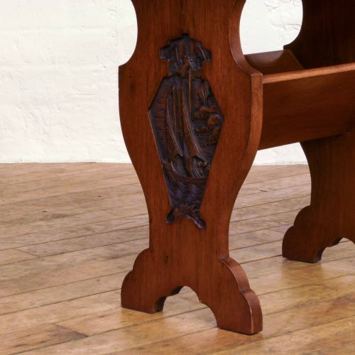 EDWARDIAN MAHOGANY BOOK RACKTABLE - ADDITIONAL PHOTO 5