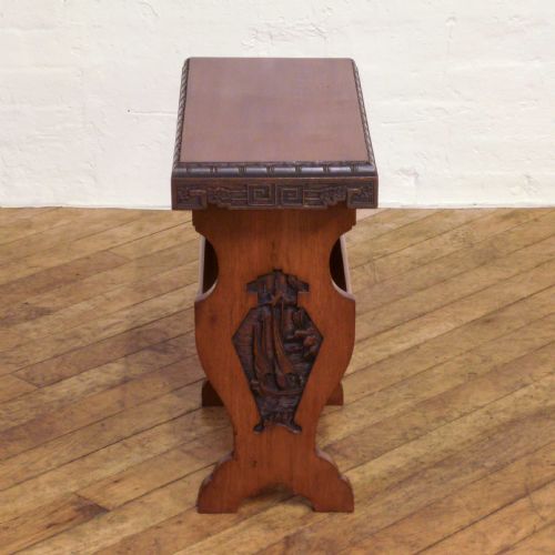 EDWARDIAN MAHOGANY BOOK RACKTABLE - ADDITIONAL PHOTO 7